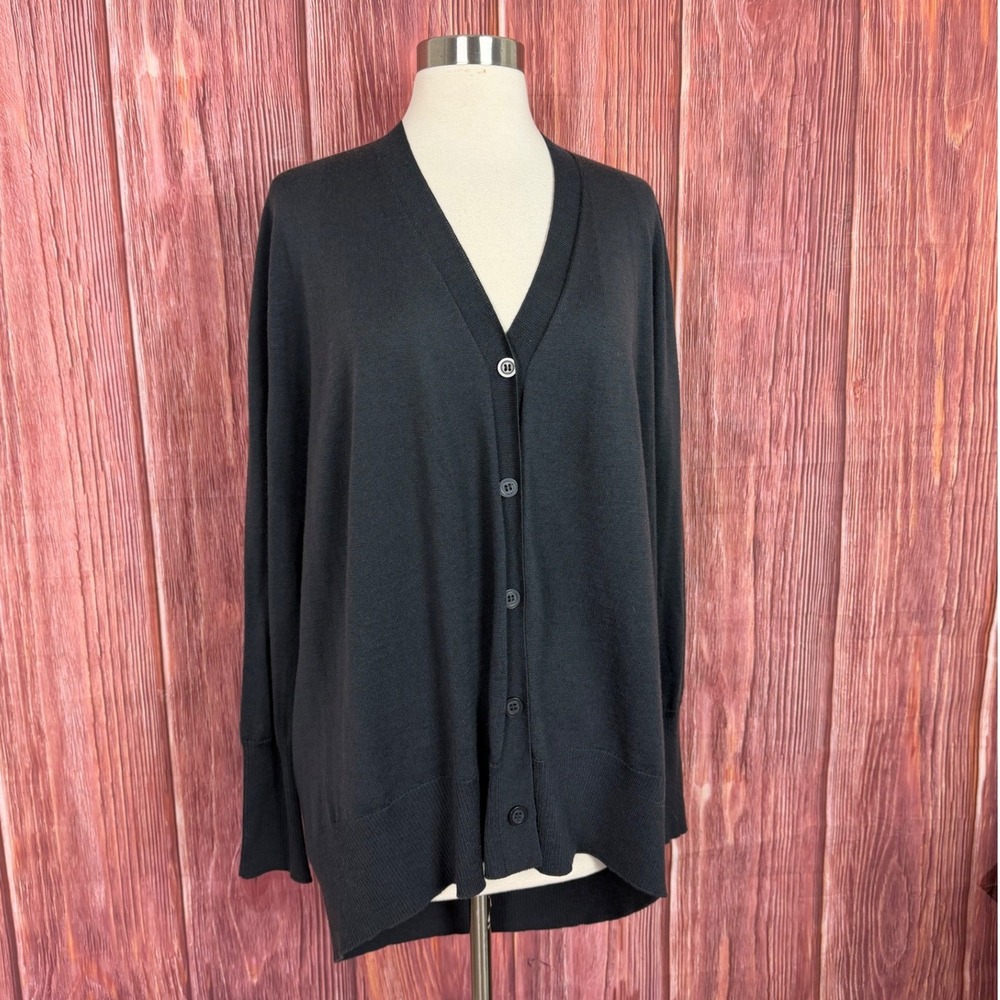 COS Oversized V-Neck Cardigan Sweater Womens Medium Minimalist Lightweight Knit